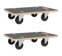 vidaXL Carrito Transporte Soporte Ruedas (2 unidades) Rectangular carga de 250 kgs Dimensiones Ø 38 x 11.5 cm, 50 x 35 x 11.5 cm, 60 x 40 x 11.5 cm y mas