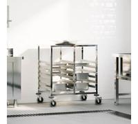 vidaXL Carro para panadería con bandejas y 12 contenedores GN 75x55x87 cm