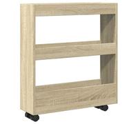 vidaXL Carro de almacenaje Estrecho 3 niveles – Madera roble Sonoma
