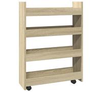 vidaXL Carro de almacenaje estrecho 4 niveles – madera Roble Sonoma
