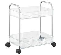 vidaXL Carro de almacenamiento 2 niveles transparente 37 x 28 x 43,5 cm