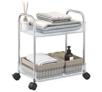 vidaXL Carro de almacenamiento 2 niveles transparente 37x28x43,5 cm