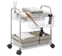 vidaXL Carro de almacenamiento 2 niveles transparente 37x28x43,5 cm