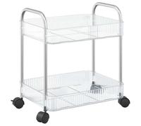 vidaXL Carro de almacenamiento 2 niveles transparente 37 x 28 x 43,5 cm