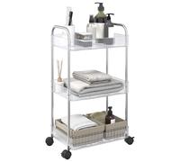 vidaXL Carro de almacenamiento 3 niveles transparente 37x28x68 cm