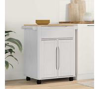 vidaXL Carro de Cocina FLORO Madera de Pino Macizo 72,5 x 45 x 80 cm Blanco