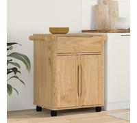 vidaXL Carro de Cocina FLORO Madera de Pino Macizo 72,5 x 45 x 80 cm Marrón cera
