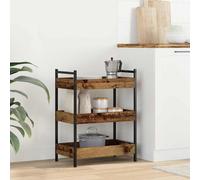 vidaXL Carro de cocina Madera envejecida – Moderno, móvil y rectangular – 50 x 30 x 70 cm
