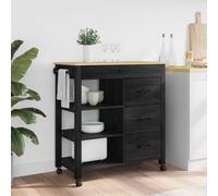 vidaXL Carro de Cocina MONZA Negro 84 x 40 x 88,5 cm