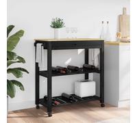 vidaXL Carro de Cocina MONZA Negro 84 x 40 x 88,5 cm