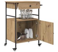vidaXL Carro de cocina Roble artesanal 56×43×89,5 cm – moderno, madera resistente