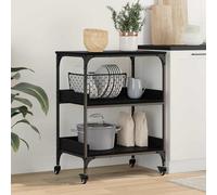 vidaXL Carro de Cocina Roble Negro 60 x 41 x 80.5 cm