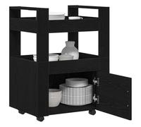 vidaXL Carro de Cocina Roble Negro 60 x 45 x 80 cm | Hecho de madera de ingeniería resistente que va a durar, Se ve elegante y encaja bien en cualquier cocina,