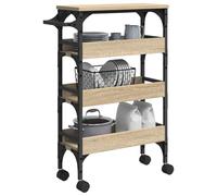 vidaXL Carro de Cocina Roble Sonoma 53 x 20 x 76 cm