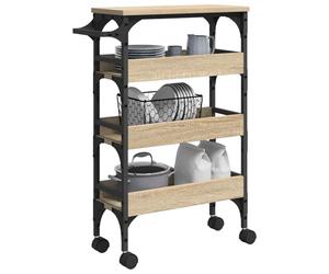 vidaXL Carro de Cocina Roble Sonoma 53 x 20 x 76 cm