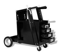 vidaXL Carro de Soldar 4 Cajones Negro Carrito Organizador Soldadura Soldador