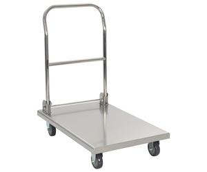 vidaXL Carro portaequipajes acero inoxidable plateado 82x53x86 cm