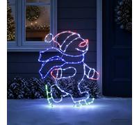 vidaXL Cartel LED de Papá Noel patinando LOVIISA 120 LED Multicolor