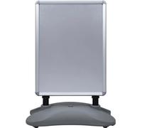 vidaXL - Cartelera de pie, tipo A1, con depósito para agua, color gris, aleación de aluminio