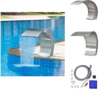 vidaXL Cascada de jardín, fuente para piscina, acero inoxidable, 45x30x60 cm - Fuentes y cascadas