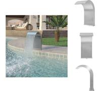 vidaXL Cascada para piscina, acero inoxidable, 45x30x65 cm, color plateado - Fuentes y cascadas