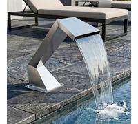 vidaXL Cascada para piscina con LEDs RGB Acero inoxidable Plateado
