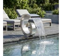 vidaXL Cascada para piscina con luz LED Acero inoxidable 304