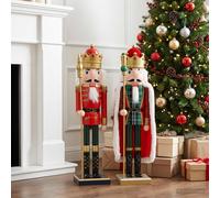 vidaXL Cascanueces de Navidad TURKU 2 uds. Rojo y Negro 50 cm