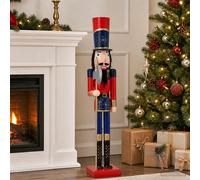 vidaXL Cascanueces de Navidad TURKU Rojo y negro 91 cm