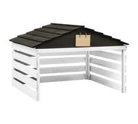 vidaXL Caseta de cortacésped robótico blanco y negro 78x74x54 cm abeto