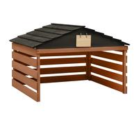 vidaXL Caseta de cortacésped robótico negro y marrón 78x74x54 cm abeto