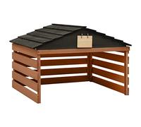 vidaXL Caseta de cortacésped robótico negro y marrón 78x74x54 cm abeto