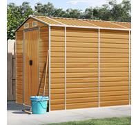 vidaXL Caseta de jardín acero galvanizado marrón claro 191x810x198 cm