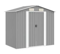 vidaXL Caseta de jardín de Metal 204x132x186 cm Gris