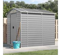 vidaXL Caseta de jardín gris claro 191x215x198 cm acero galvanizado