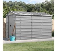 vidaXL Caseta de jardín gris claro 191x300x198 cm acero galvanizado