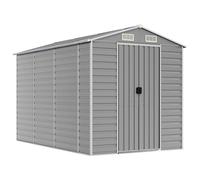 vidaXL Caseta de jardín gris claro 191x300x198 cm acero galvanizado