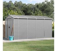 vidaXL Caseta de jardín gris claro 191x385x198 cm acero galvanizado