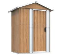 vidaXL Caseta de jardín marrón 126x97,5x177 cm Acero galvanizado