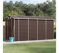vidaXL Caseta de jardín marrón 191x385x198 cm acero galvanizado