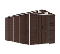 vidaXL Caseta de jardín 191x385x198 cm marrón acero galvanizado