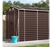 vidaXL Caseta de jardín marrón 191x640x198 cm acero galvanizado