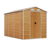 vidaXL Caseta de jardín marrón Claro 191x300x198 cm Acero galvanizado