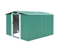 vidaXL Caseta de jardín Metal 257x298x178 cm Cobertizo para patio Verde