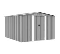 vidaXL Caseta de jardín de metal 257x298x178 cm gris