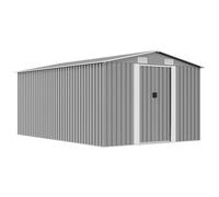 vidaXL Caseta de jardín de metal gris 257x398x178 cm