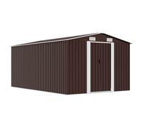 vidaXL Caseta de jardín metal marrón 257x392x181 cm