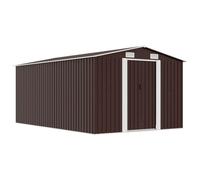 vidaXL Caseta de jardín Metal marrón 257x392x181 cm