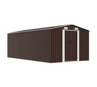 vidaXL Caseta de jardín metal marrón 257x489x181 cm