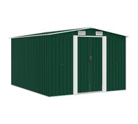 vidaXL Caseta de jardín Metal 257x298x178 cm Cobertizo para patio Verde